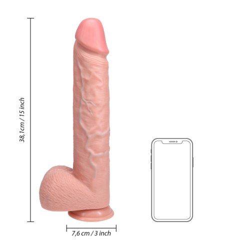 Dildo z przyssawką cieliste 38cm REALROCK SHOTS