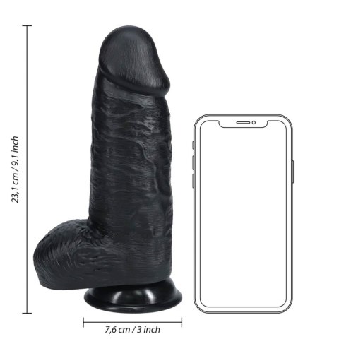 Extra Thick Straight with Balls 23 cm - Black