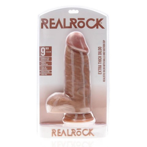Dildo realistyczne ekstra grube opalone 23cm REALROCK