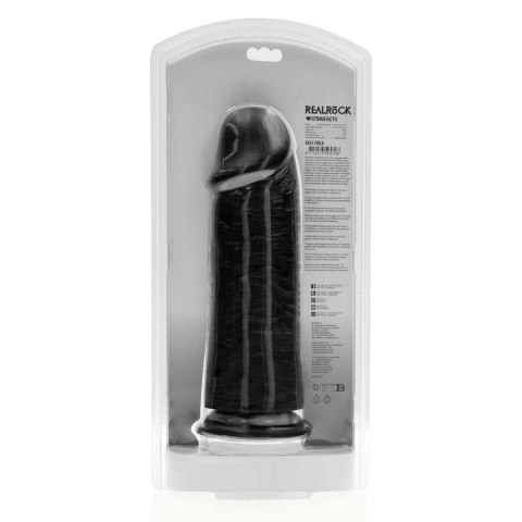 Dildo z przyssawką ekstra grube czarne 25.4cm REALROCK SHOTS