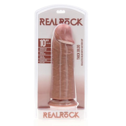 Dildo z przyssawką ekstra grube karmelowe 25.4cm REALROCK SHOTS