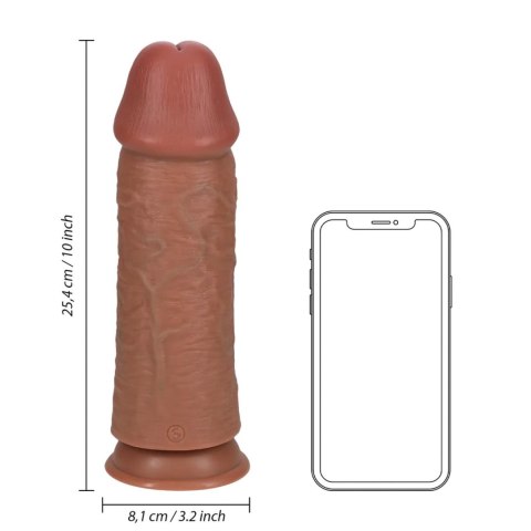 Dildo z przyssawką ekstra grube karmelowe 25.4cm REALROCK SHOTS