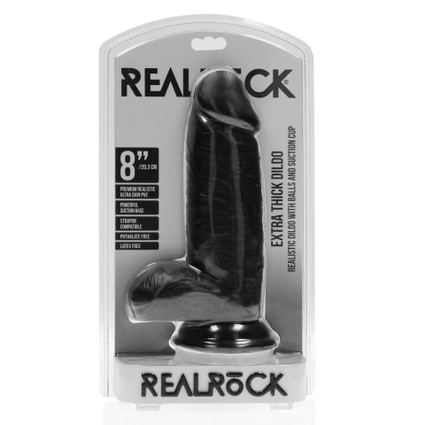 Dildo ekstra grube czarne 20.3cm REALROCK