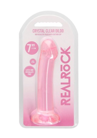 Dildo żelowe z przyssawką 17cm różowe Crystal Clear Dildo REALROCK SHOTS