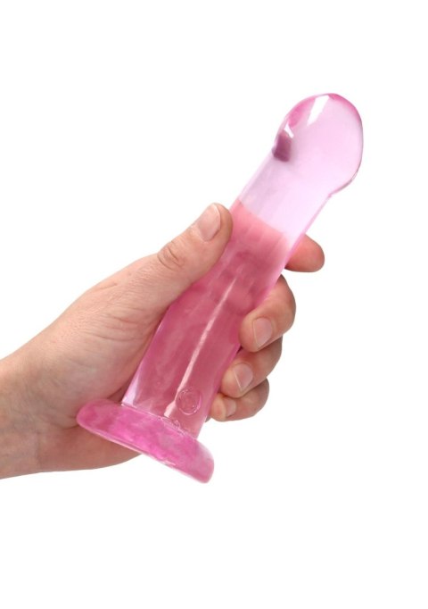 Dildo żelowe z przyssawką 17cm różowe Crystal Clear Dildo REALROCK SHOTS