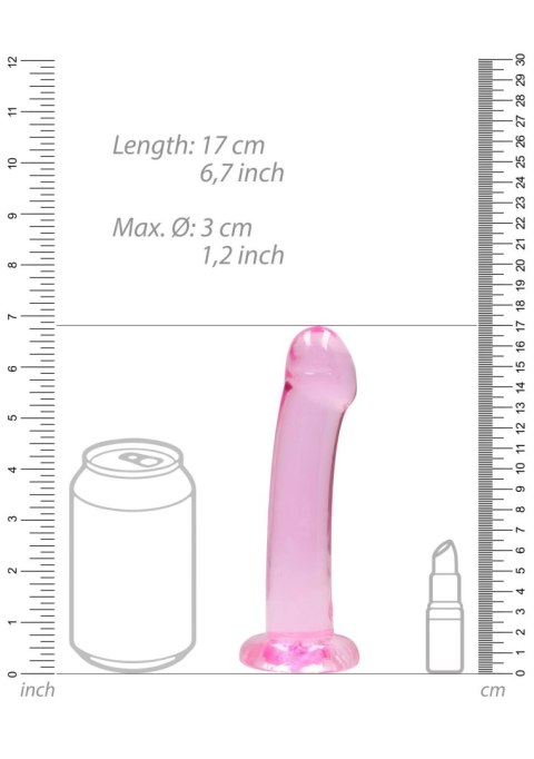 Dildo żelowe z przyssawką 17cm różowe Crystal Clear Dildo REALROCK SHOTS