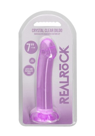Dildo żelowe z przyssawką 17cm fioletowe Crystal Clear Dildo REALROCK SHOTS