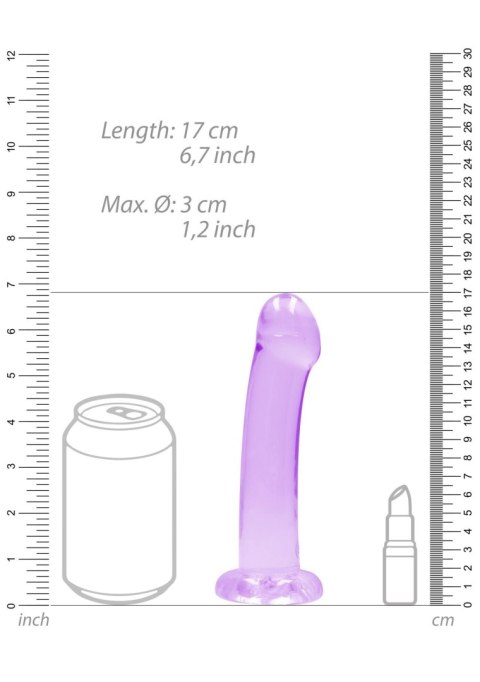 Dildo żelowe z przyssawką 17cm fioletowe Crystal Clear Dildo REALROCK SHOTS