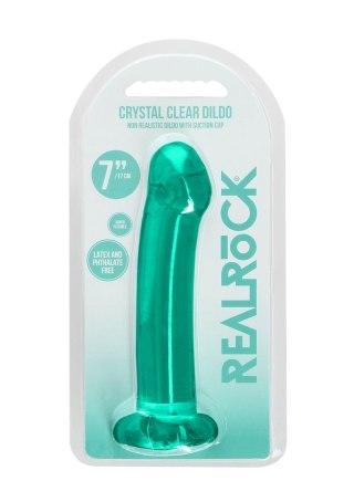 Dildo żelowe z przyssawką 17cm zielone Crystal Clear Dildo REALROCK SHOTS