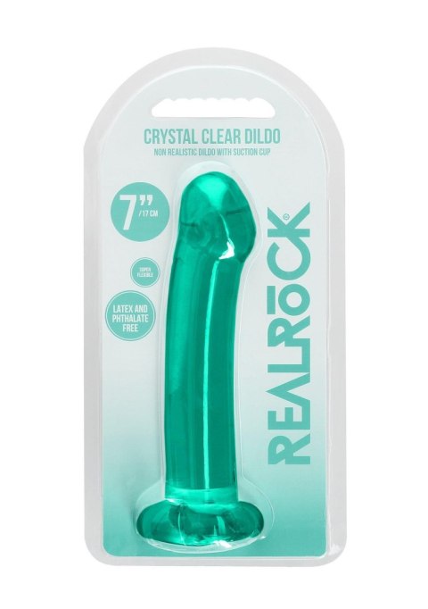 Dildo żelowe z przyssawką 17cm zielone Crystal Clear Dildo REALROCK SHOTS