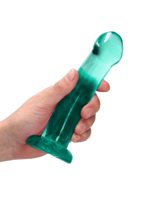 Dildo żelowe z przyssawką 17cm zielone Crystal Clear Dildo REALROCK SHOTS