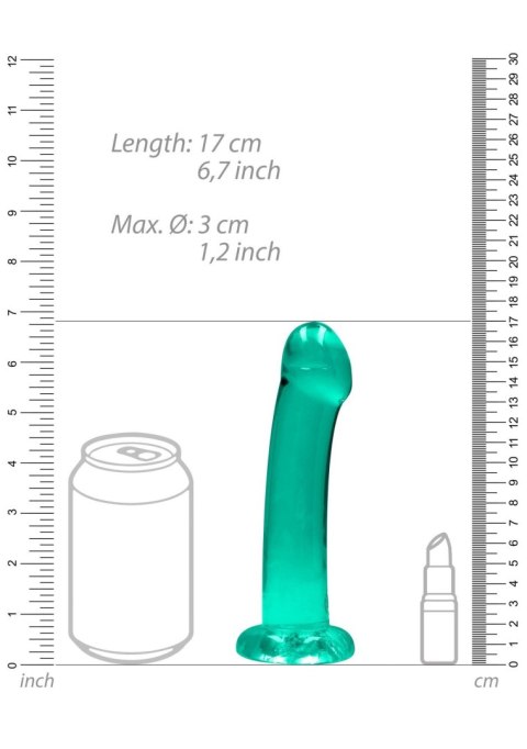 Dildo żelowe z przyssawką 17cm zielone Crystal Clear Dildo REALROCK SHOTS