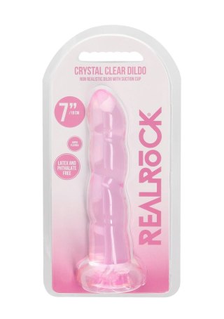 Dildo żelowe z przyssawką 17cm różowe Crystal Clear Dildo REALROCK SHOTS