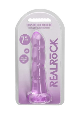 Dildo żelowe z przyssawką 17cm fioletowe Crystal Clear Dildo REALROCK SHOTS