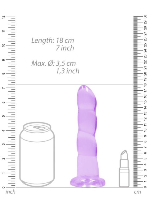 Dildo żelowe z przyssawką 17cm fioletowe Crystal Clear Dildo REALROCK SHOTS