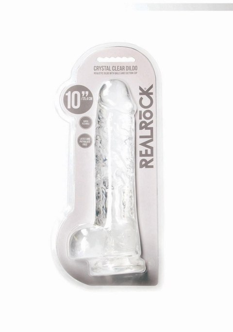 Dildo silikonowe przeźroczyste 25.4cm Crystal Clear Dong REALROCK SHOTS