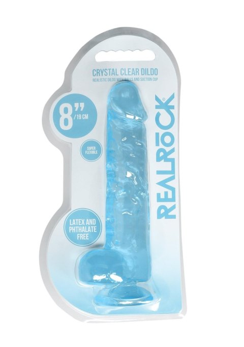 Dildo żelowe niebieskie 21cm Crystal Clear Dong REALROCK SHOTS