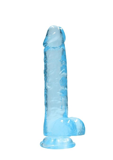 Dildo żelowe niebieskie 21cm Crystal Clear Dong REALROCK SHOTS