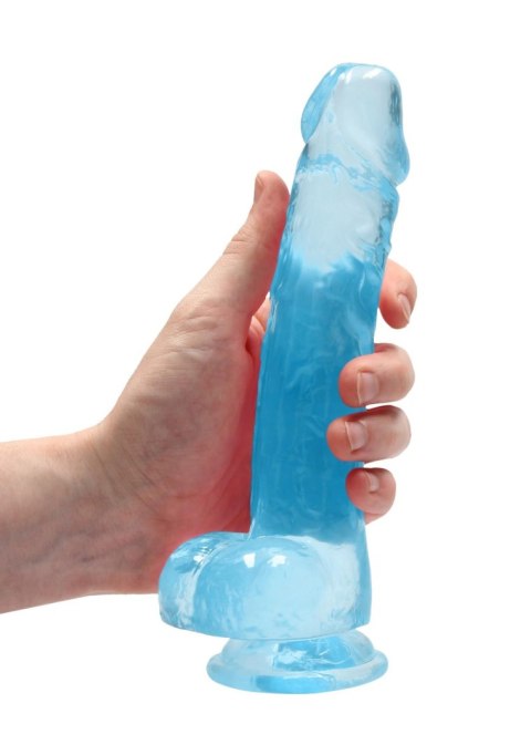 Dildo żelowe niebieskie 21cm Crystal Clear Dong REALROCK SHOTS