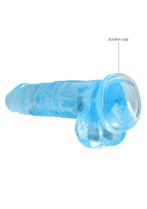 Dildo żelowe niebieskie 21cm Crystal Clear Dong REALROCK SHOTS