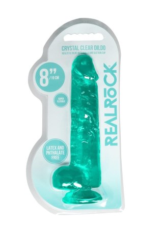 Dildo silikonowe zielone 21cm Crystal Clear Dong REALROCK SHOTS