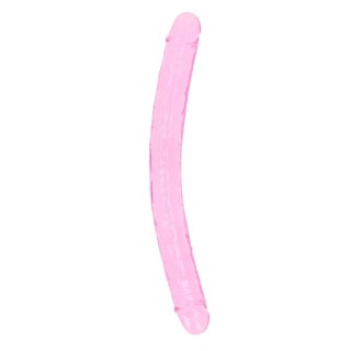 Dildo silikonowe podwójne różowe 34cm Crystal Clear Dong REALROCK SHOTS