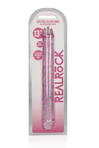 Dildo silikonowe podwójne różowe 34cm Crystal Clear Dong REALROCK SHOTS