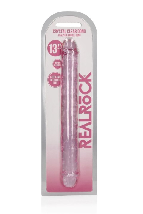 Dildo silikonowe podwójne różowe 34cm Crystal Clear Dong REALROCK SHOTS