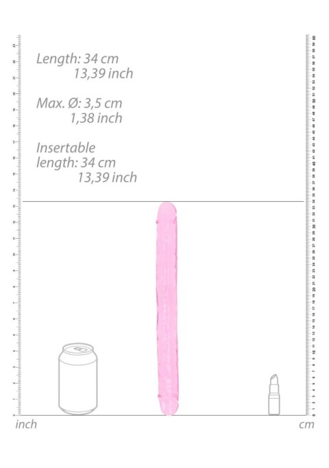 Dildo silikonowe podwójne różowe 34cm Crystal Clear Dong REALROCK SHOTS