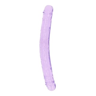 Dildo silikonowe podwójne fioletowe 34cm Crystal Clear Dong REALROCK SHOTS