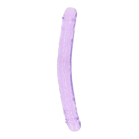 Dildo silikonowe podwójne fioletowe 34cm Crystal Clear Dong REALROCK SHOTS