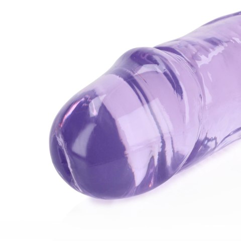 Dildo silikonowe podwójne fioletowe 34cm Crystal Clear Dong REALROCK SHOTS
