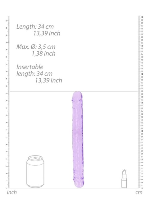 Dildo silikonowe podwójne fioletowe 34cm Crystal Clear Dong REALROCK SHOTS