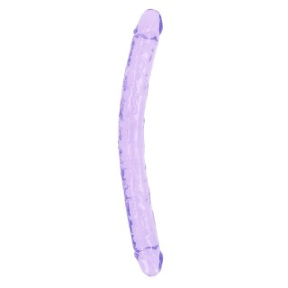 Dildo silikonowe podwójne fioletowe 45cm Crystal Clear Dong REALROCK SHOTS