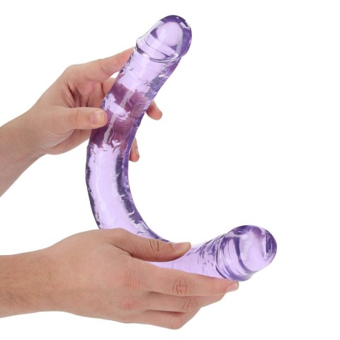 Dildo silikonowe podwójne fioletowe 45cm Crystal Clear Dong REALROCK SHOTS
