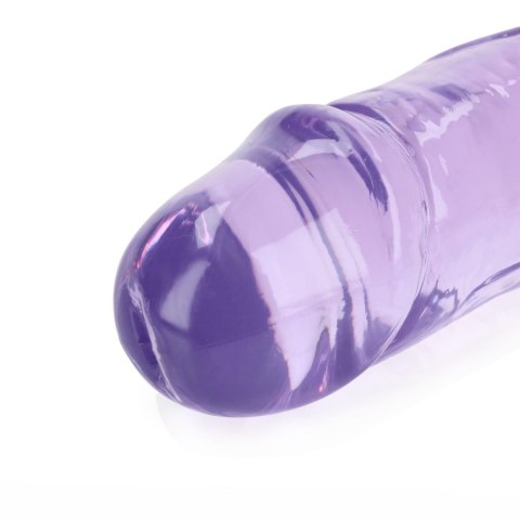Dildo silikonowe podwójne fioletowe 45cm Crystal Clear Dong REALROCK SHOTS