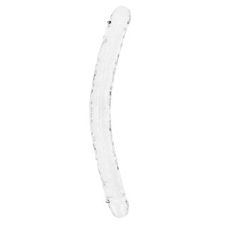 Dildo silikonowe podwójne przeźroczyste 45cm Crystal Clear Dong REALROCK SHOTS