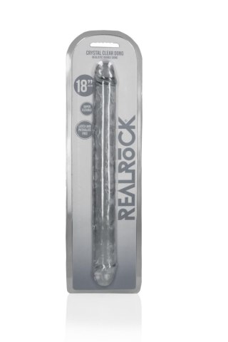 Dildo silikonowe podwójne przeźroczyste 45cm Crystal Clear Dong REALROCK SHOTS