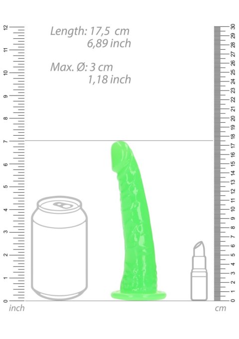 Dildo świecące w ciemności zielone 17.5cm REALROCK