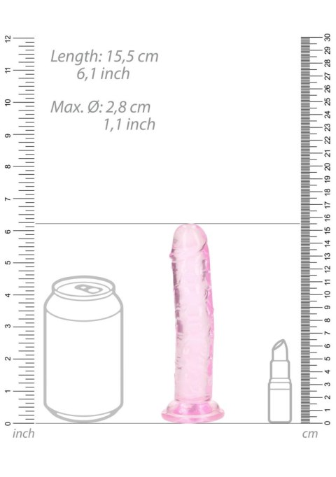 Dildo żelowe z przyssawką 14.5cm różowe Crystal Clear Dildo REALROCK SHOTS