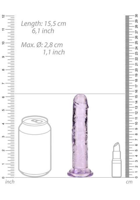 Dildo żelowe z przyssawką 14.5cm fioletowe Crystal Clear Dildo REALROCK SHOTS