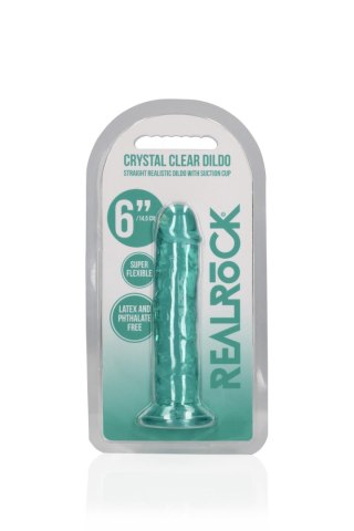 Dildo żelowe z przyssawką 14.5cm zielone Crystal Clear Dildo REALROCK SHOTS
