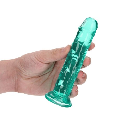 Dildo żelowe z przyssawką 14.5cm zielone Crystal Clear Dildo REALROCK SHOTS