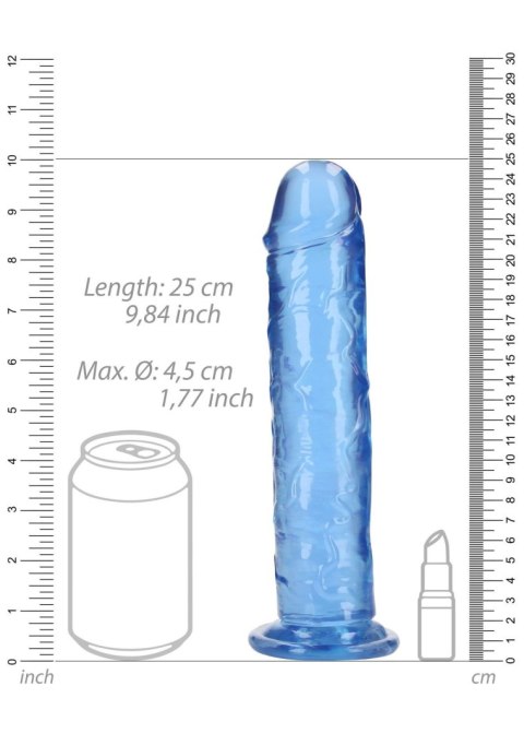 Dildo żelowe z przyssawką 23cm niebieskie Crystal Clear Dildo REALROCK SHOTS