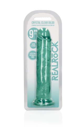 Dildo żelowe z przyssawką 23cm zielone Crystal Clear Dildo REALROCK SHOTS