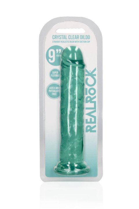 Dildo żelowe z przyssawką 23cm zielone Crystal Clear Dildo REALROCK SHOTS