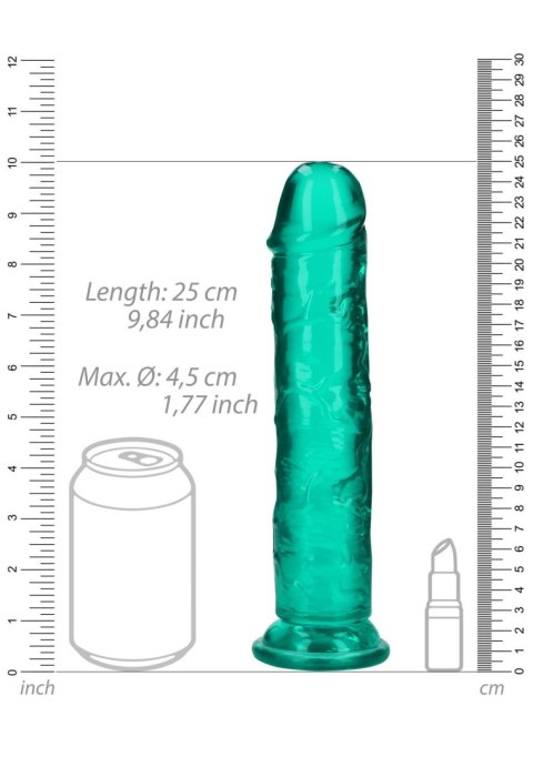 Dildo żelowe z przyssawką 23cm zielone Crystal Clear Dildo REALROCK SHOTS
