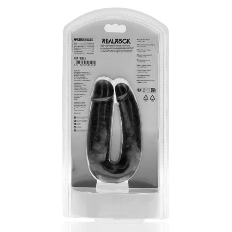 Dildo podwójne czarne 12.7cm U Shaped Double Dildo REALROCK SHOTS