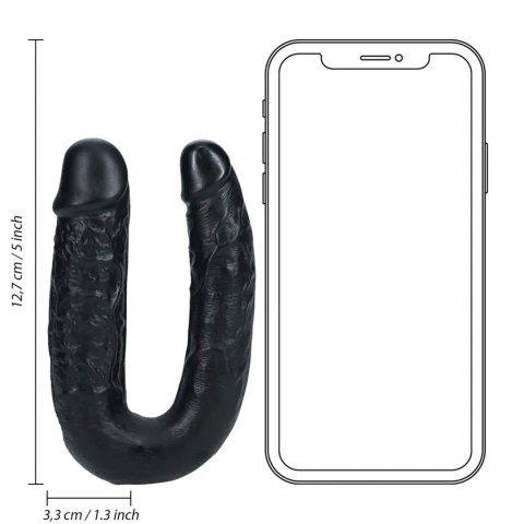 Dildo podwójne czarne 12.7cm U Shaped Double Dildo REALROCK SHOTS