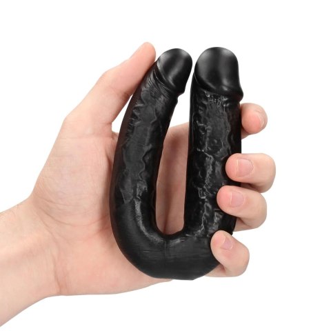 Dildo podwójne czarne 12.7cm U Shaped Double Dildo REALROCK SHOTS
